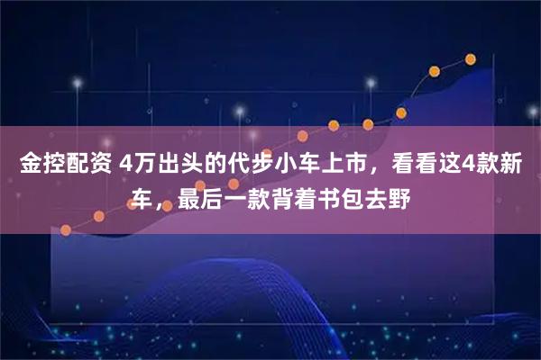 金控配资 4万出头的代步小车上市，看看这4款新车，最后一款背着书包去野