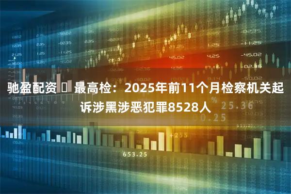 驰盈配资 ​最高检：2025年前11个月检察机关起诉涉黑涉恶犯罪8528人